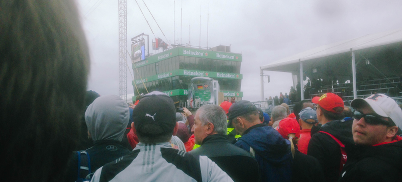 Mobbing the podium. Can you smell the beer from here? Photos by author.